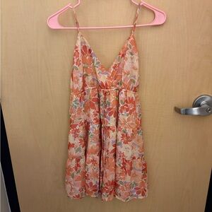 Vestique Floral Jumpsuit in Orange and Pink